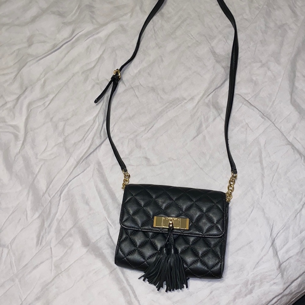 Calvin Klein quilted black leather Crossbody